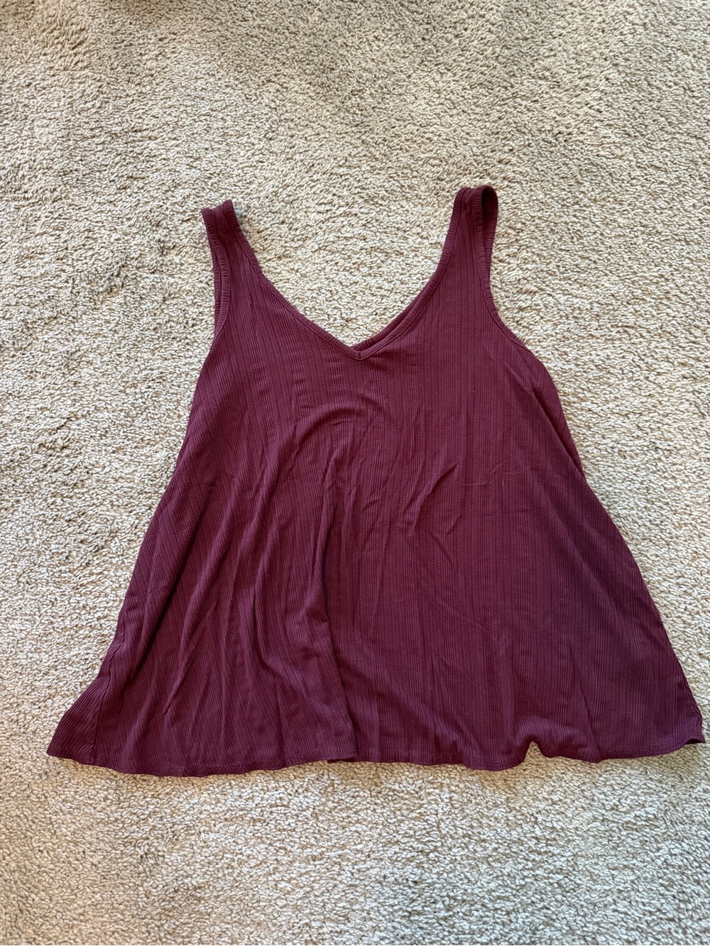 Old Navy Ribbed V-Neck Swing Tank Top - Wine